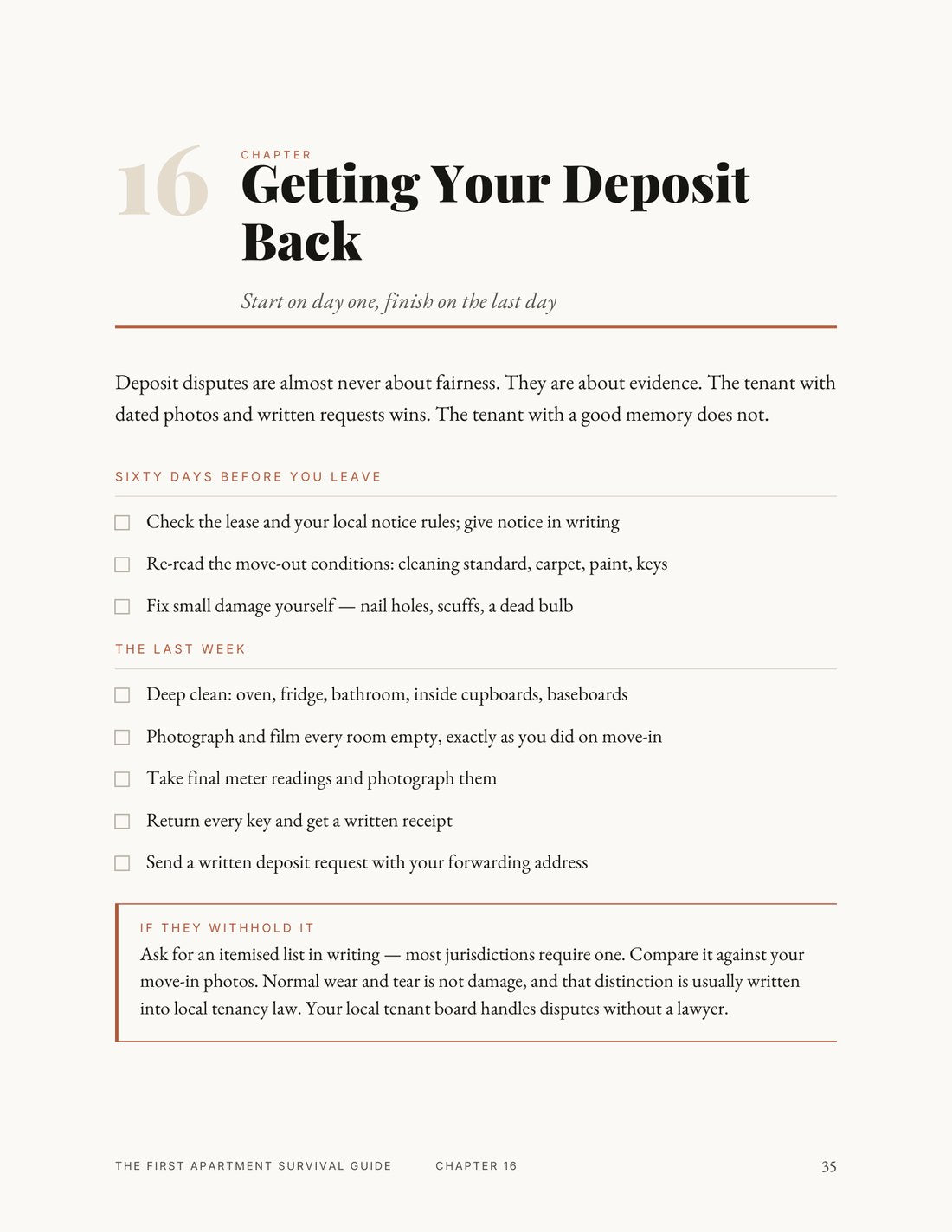 Getting your deposit back