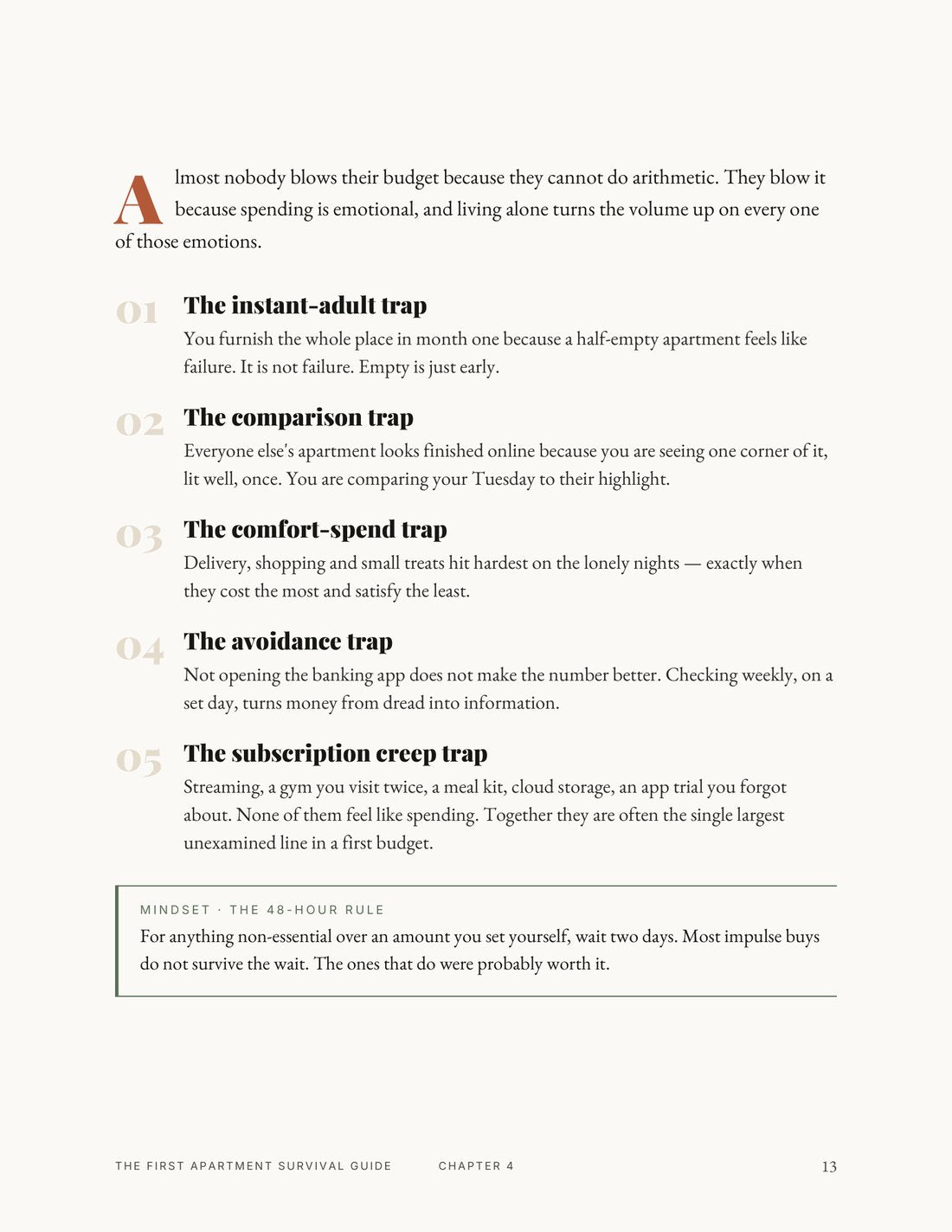 The five money traps